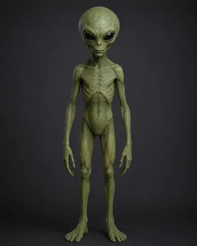 Artistic depiction of a Little Green Man