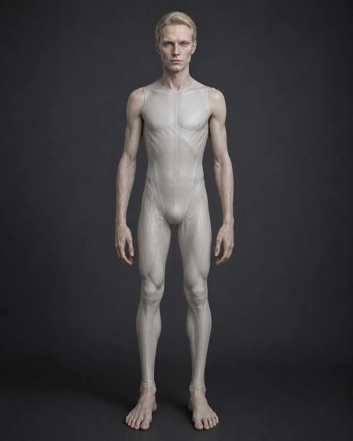 Illustration of a pale, humanlike male figure with short blond hair and a lean build.